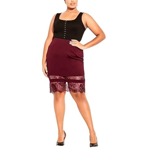 City Chic Plus Size Midi Lace Skirt Cover