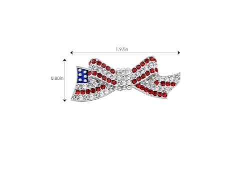 Image of Alilang American Flag USA Sparkly Crystal Rhinestone 4th of July Patriotic Pin Brooch