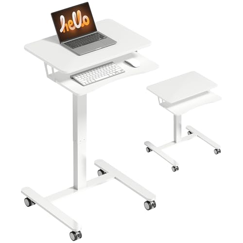 Table de lit mobile HOMCOM blanc support ordinateur ergonomique avec plateau de clavier - 2