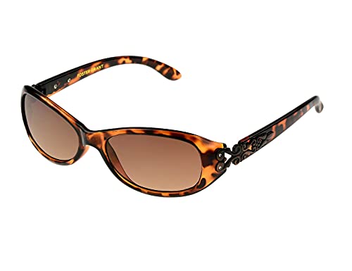 Foster Grant Women's April Oval Brown Tortoise Sunglasses