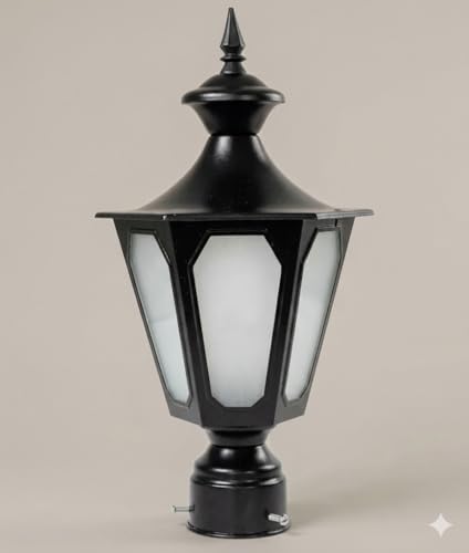 Image of DarkVision Classic Decorative Outdoor Gate Lamp for Home Energy Efficient Waterproof Exterior Fixture for Garden Pillars, Entry Gates, Patios, Driveway, Porch, Fence Posts (Pack of 1) (Without Bulb)
