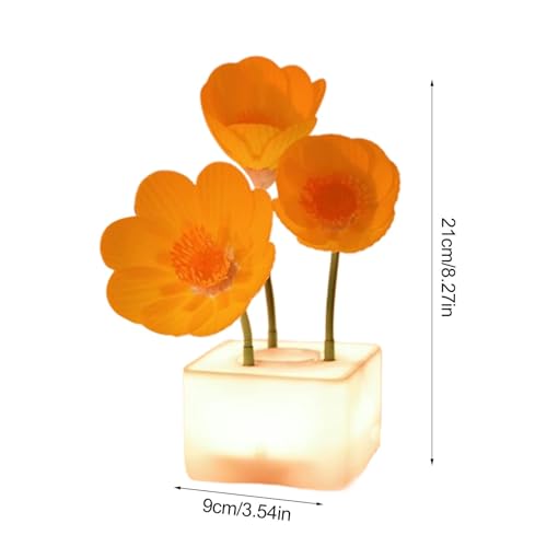 Lampe à fleurs sans fil et veilleuse LED à intensité variable pour table de chevet