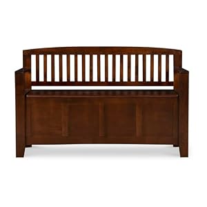 Linon Home Dcor Linon Home Decor Cynthia Storage Bench 50w x 1725d x 32h Walnut