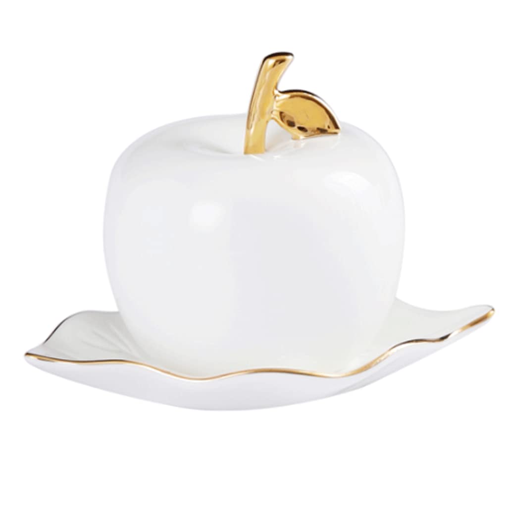 MRKU Toothpicks Dispenser Toothpick Box Holder Fashion Ceramic Creative Container White with Lid Pocket Chic