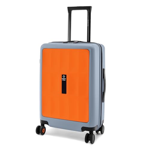 Image of Nasher Miles Zanzibar TSA Lock Hard-Sided Polycarbonate 8 Wheels Double Spinner Cabin Luggage Orange Grey 20 inch |55cm Trolley Bag| Suitcase,Small