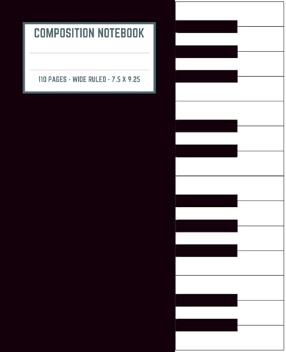 Piano Keyboard Composition Notebook Wide Ruled: Funny Blank Lined Journal for Music Lovers | Ruled Writing Book & Piano Notebook | Perfect Gift for Pianists and Students image 2