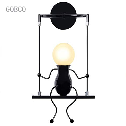 Preisvergleich Produktbild Modern Wandleuchte Innen, Swing Nachttischlampe für Kinder, Einfachheit Cartoon Design Wandlampe passend für Flur Korridor Wohnzimmer Schlafzimmer Dekorative, E27, Glühbirne nicht Enthalten