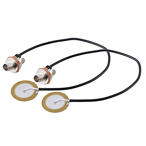 BQLZR Piezo Transducer Pickup 0.25inch Jack Mic Contact for Acoustic Guitar Pack of 2
