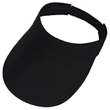 Sun Visor for Women UPF 50+ UV Protection Adjustable Summer Beach Hat (Black)