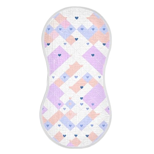 Baby Burp Cloths, Soft Absorbent Burping Cloths for Babies, Cotton Milk Spit Up Rags, Large Size for Newborns, Baby Boys and Girls (Pastel Argyle Pattern)