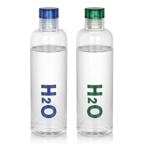 Image of Glass Borosilicate H2O Water Bottle With Cap 500ML | Leak Proof & Airtight Lid | Reusable Drinking Bottle for Office, School, College, Gym, Home & Travel,Daily Uses (H2O Clear - Set of 2)