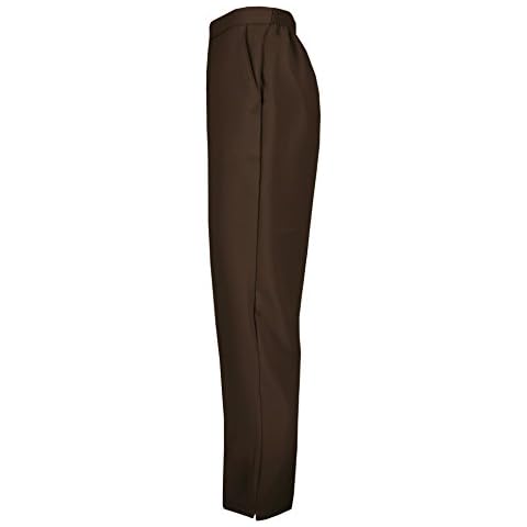 Lovetoenvy Ladies New Half Elastic Waist Pocket Trousers 27inch Leg in 6 Colours Size 10/24 (20, Brown) Cover