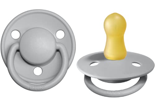 Image of BIBS Pacifiers – De Lux | BPA-Free Natural Rubber Baby Pacifier | Made in Denmark | Set of 2 Soothers (Cloud, 0-6 Months Natural Rubber)