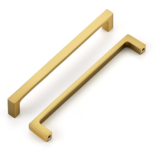 Image of Ravinte Brushed Gold Kitchen Cabinet Solid Handles,6-1 /4 Inch,5 Pack