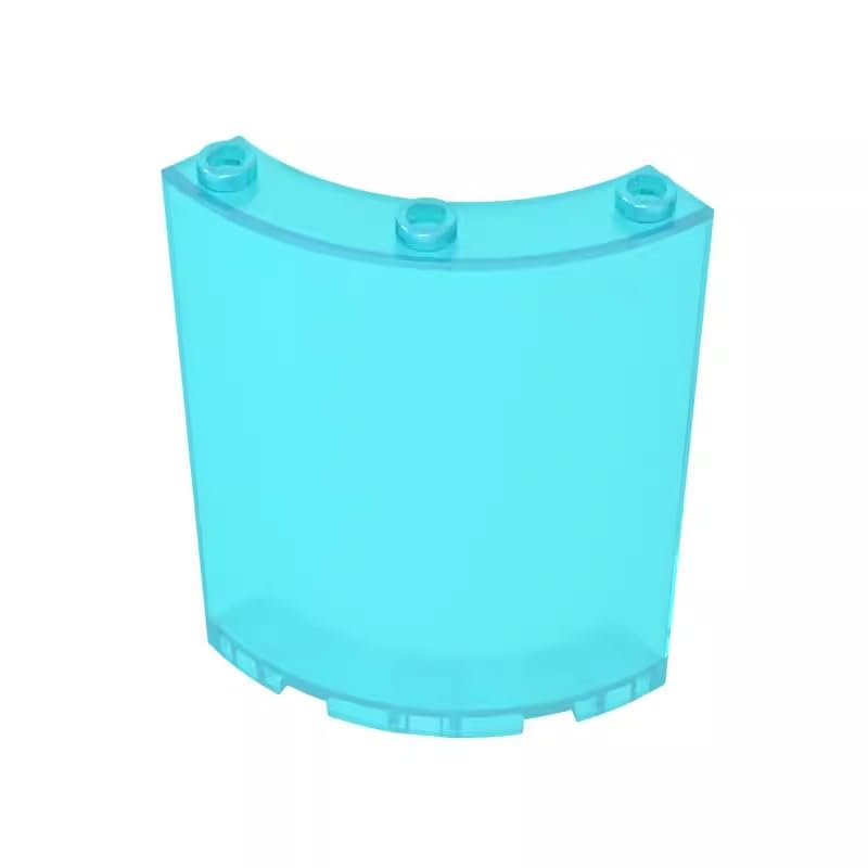 Gobricks 30562 Door Panel 4x4x6 Quarter Cylinder 10 Pieces GDS-774 Compatible with Lego Building Blocks Color:Trans Light Blue — image 1