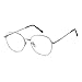Produktbild ADEWU Retro Nerdbrille Klassisches Rund Rahmen Blue Light Blocking Glasses Damen Herren (Anti Blaulicht-Silber)