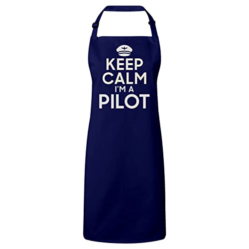 Tablier cuisine navy Keep Calm I'm a Pilot idéal pour les barbecues entre pilotes