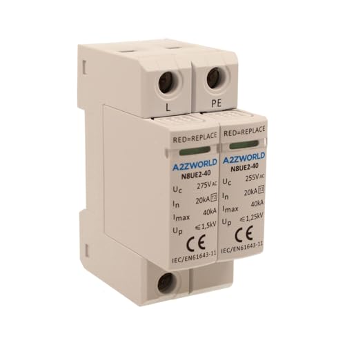 Scaricatore Di Sovratensione Modulare, SPD Tipo 2 T2, 1P+N Da 2 Moduli DIN, 20kA-40kA AC275V, IP20 IEC61643-11