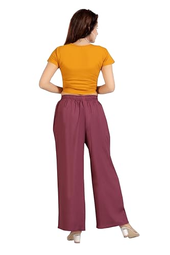 Image of BENKILS Women's Cotton Reyon Regular Fit Palazzo Pants - Available Size - M to 6XL