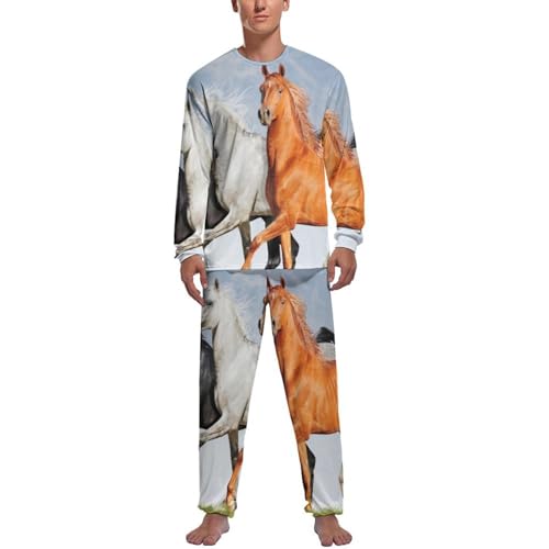 Pyjama homme long marron Cheval Blanc pour des soirées cocooning et des nuits de détente