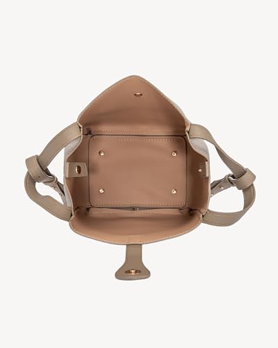 Image of NEWBELLA Women's Bucket Bag - Square Top Handle Satchel with Crossbody Strap, Shoulder Bag for Work & Daily Commute