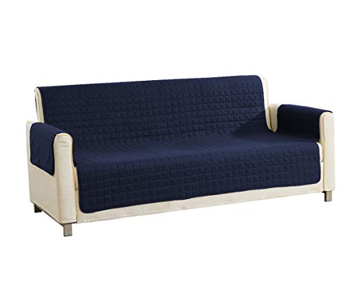 Quick Fit Ashmont Home Reversible Waterproof Microfiber Sofa Cover in Navy - Image 2