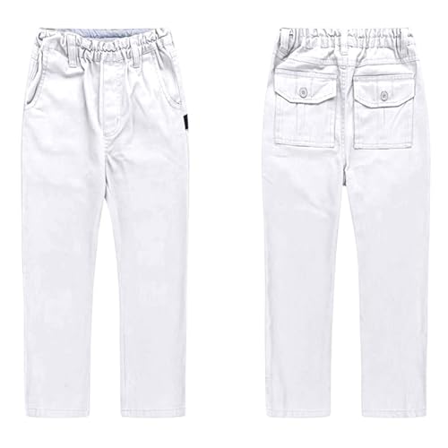 Boys' Athletic Fit School Pants Stretch Jogger Style Slacks with Adjustable Waist and Cuffs Side Pockets4