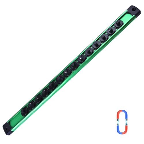 SPEEDWOX organisateur de douille magnétique 1/4-Inch Drive Rail de douille en alliage d’aluminium robuste support de douille Clips pivotant 360° Kit de...