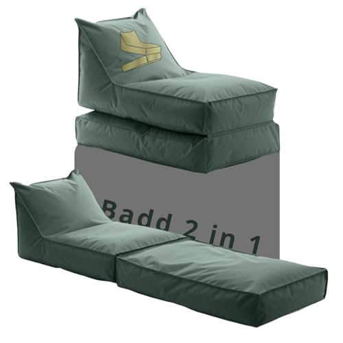 Avalon - Pouf Chaise Longue da Esterno Badd Duo Jive, Pouf Letto e Poltrona Comodo e Impermeabile, Perfetto da Giardino, Ottimo Arredo Piscina, Design Moderno, Made in Italy(70x105cm-Verdone)