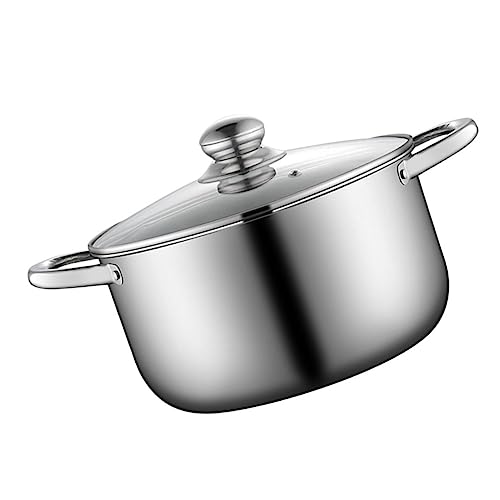 DINHEAROM 1pieza Cacerola De Acero Inoxidable Para Cocina Olla De Vapor Multifuncional Para Inducción y Cocción Lento Práctico Para Amantes Cocina