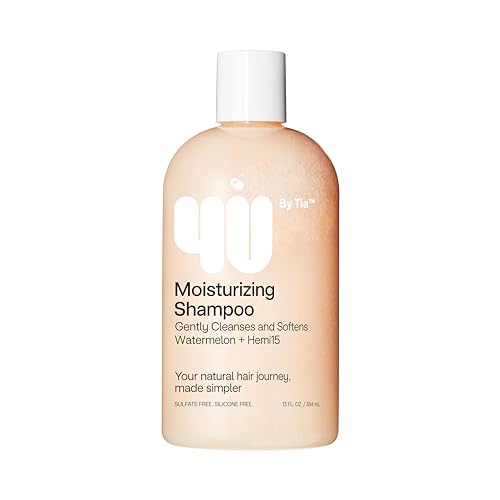 4U by Tia Moisturizing Shampoo - Nourish & Define Curly, Kinky, Coily Hair - Sulfate-Free & Paraben-Free with Watermelon Extract, 13 fl oz