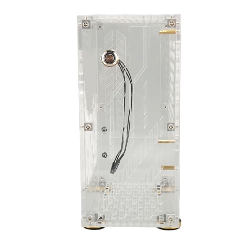 Gabinete Mini ITX de acrílico transparente con refrigeración 360°, soporte para placa base Mini ITX (170x170 mm), 2 SSD de 2,5 pulgadas y fuente de alimentación FLEX o 1U miniatura 7