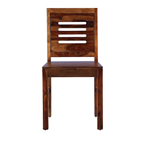 Image of Wooden Dining Chairs Only | Wooden Dinning Chairs | Dining Room Furniture with Cushions | Dining Chair Set of 2 | Study Chair with Cushion for Dining in Teak