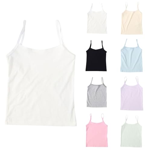 Girls Dance Tank Tops Camisole Sleeveless Shirt Tank Tops Kids Girls Spaghetti Strap Camis Dance Blouses Red Tshirt