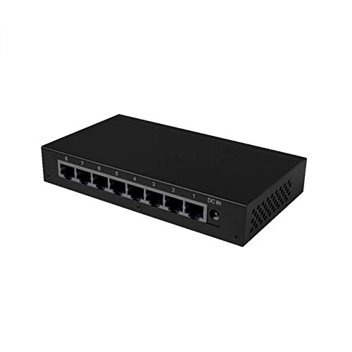 Silent Angel Bonn N8 - Conmutador Ethernet con 8 puertos Ethernet Base-T 100/1000, blindado EMI/RFI, reloj TCXO mejorado, Jitter reducido del 90%
