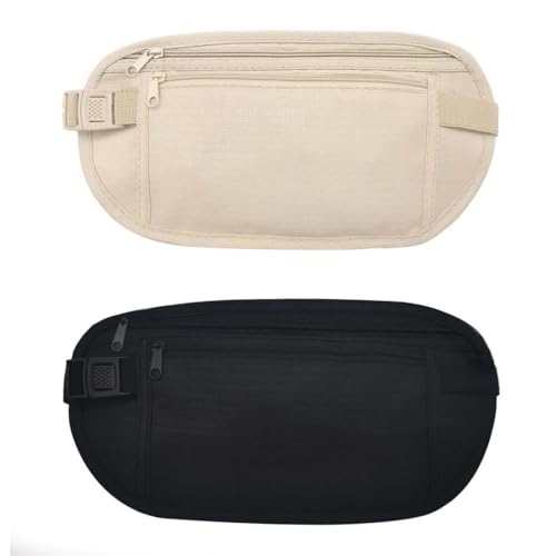 JYNXOR 2 Pcs cinturones de dinero ocultos, riñonera antirrobo, ri...