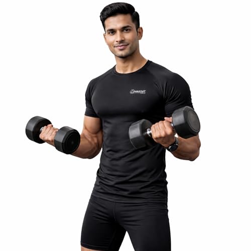 Image of Maxout Men's Raglan T Shirt | Half Sleeve Sports & Gym T-Shirt | Stretchable Quick Dry Athletic Tee for Running, Workout & Training