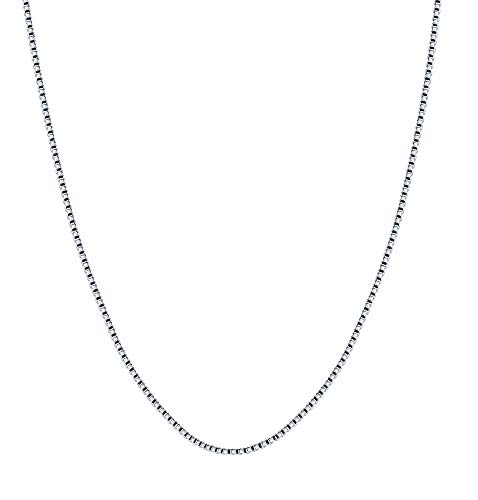 BORUO 925 Sterling Silver Box Chain Necklace, 1mm 1.5mm Italian Chain with Lobster Claw Clasp 14-30 Inch/Silver Chain Necklace, Gold Chain Necklace For Women2
