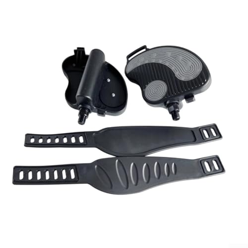 Pedales de bicicleta de fitness con correas para bicicletas estáticas, accesorios de bielas de rosca de 1/2 y 9/16 pulgadas para gimnasio en casa (9/16 (14 mm)
