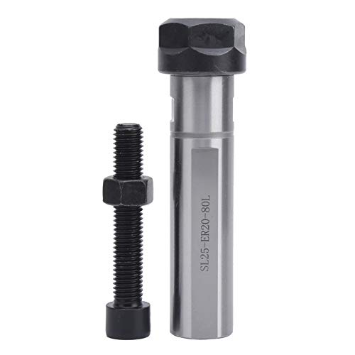 SL25 ER20 80L Lathe, Telescopic Straight Shank Tool Holder for Milling Machines, Speed Steel Material, Precise Grinding, Hole Processing, Screw Tightening