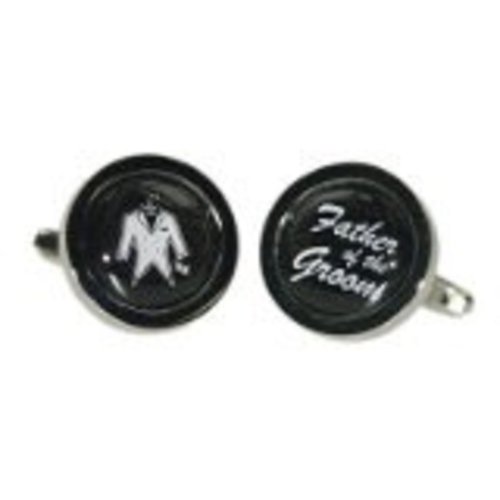 Gemelos Redondos Negros Para Hombre Padre Del Novio miniatura 1