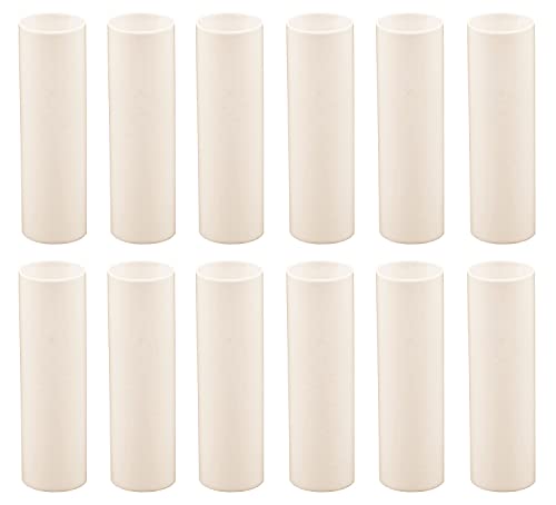 Creative Hobbies 3 Inch Tall Cream Plastic Candle Covers Sleeves Chandelier Socket Covers - Slip Over E12 Candelabra Base Sockets | Set of 12