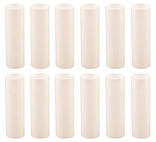 Creative Hobbies 3 Inch Tall Cream Plastic Candle Covers Sleeves Chandelier Socket Covers - Pack of 12 - Slip Over E12 Candelabra Base Sockets