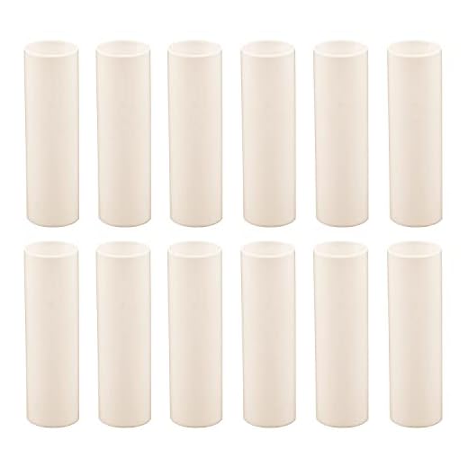 Creative Hobbies 3 Inch Tall Cream Plastic Candle Covers Sleeves Chandelier Socket Covers - Pack of 12 - Slip Over E12 Candelabra Base Sockets