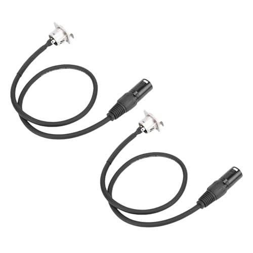 Goshyda Cable Pasante de Montaje en Panel XLR, Conector XLR Hembra a Macho Tipo D sin Soldadura para Caja de Escenario, Panel de Conexión, Instalación de Caja de Piso (BLACK)