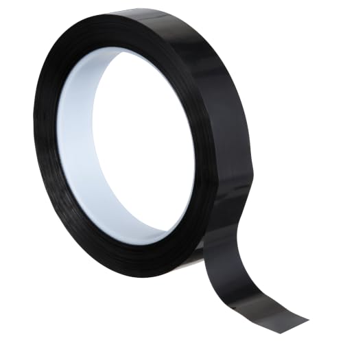 Image of 3M Polyester Film Tape 850, Black, 1 /2 in x 72 yd, 1.9 mil, 72 per case