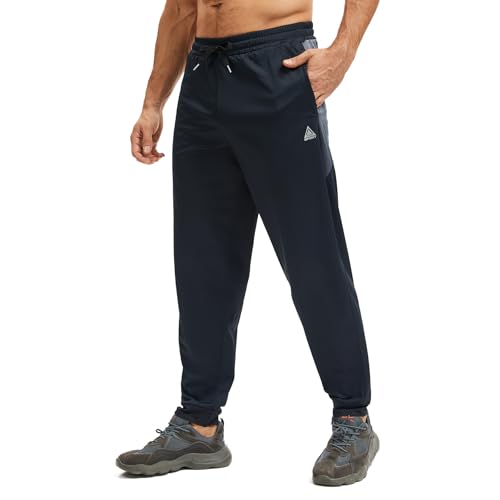 AMZSPORT Herren Jogginghose Leicht mit Reißverschlusstaschen Atmungsaktive Hose für Gym, Laufen und Freizeit,Schwarz XL AMZSPORT Herren Jogginghose Leicht mit Reißverschlusstaschen Atmungsaktive Hose für Gym, Laufen und Freizeit,Schwarz XL