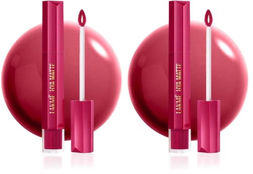 Image of Lakme 9to5 Hya Matte Lip Liquid + Hyaluronic Acid Powersuit Pink 5.3ml (Pack of 2)
