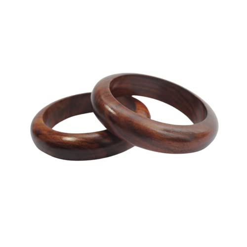 Pure Hands Spunky Tropicalia – Set of 2 Handcrafted Sisoo Wood Bangles, Satin Wax Finish, Eco-Friendly Jewelry, Lightweight & Elegant, Bohemian & Minimalist Style | Tropicalia Woodland Collection4