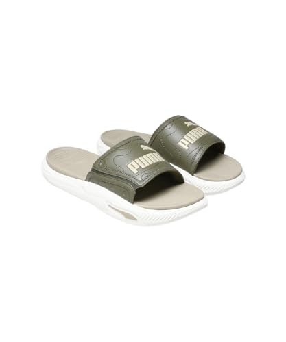 Image of Puma | Softride Pro 24 Men's Slides | Warm White-Olive-Toasted Almond